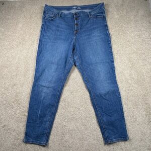 Old Navy Rockstar Super Skinny High Rise Button Fly Jeans Blue Womens 16 Regular
